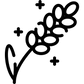 Black silhouette of a flower on a white background