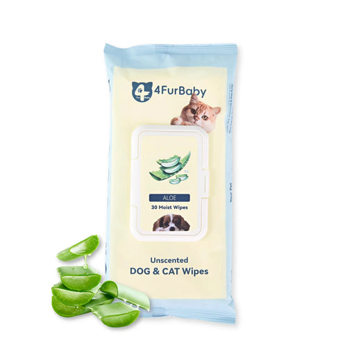 100 counts Extra - Thick Plant Wipes Premium 100% Plant - Based & Compostable Pet Grooming Wipes – Keep Your Pet Fresh the EZ Way - 4FurBaby