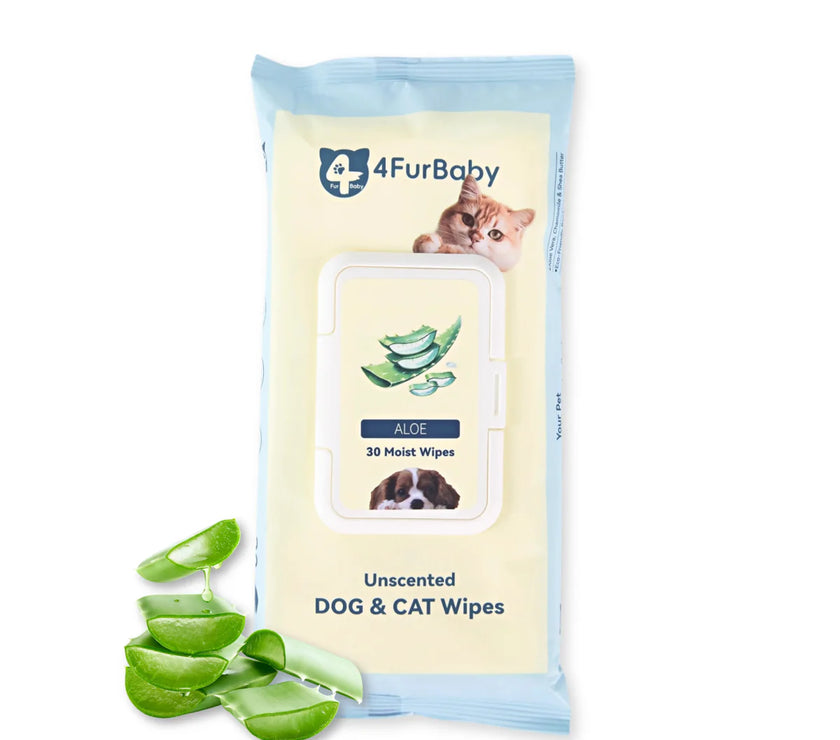 100 counts Extra - Thick Plant Wipes Premium 100% Plant - Based & Compostable Pet Grooming Wipes – Keep Your Pet Fresh the EZ Way - 4FurBaby