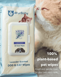 100 counts Extra - Thick Plant Wipes Premium 100% Plant - Based & Compostable Pet Grooming Wipes – Keep Your Pet Fresh the EZ Way - 4FurBaby