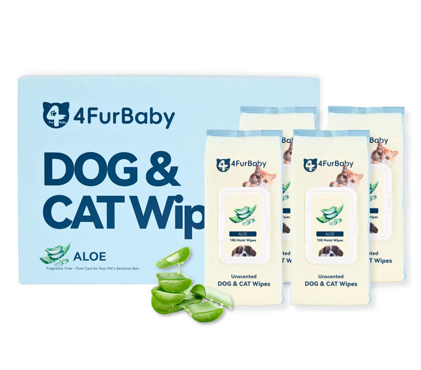 100 counts Extra - Thick Plant Wipes Premium 100% Plant - Based & Compostable Pet Grooming Wipes – Keep Your Pet Fresh the EZ Way - 4FurBaby