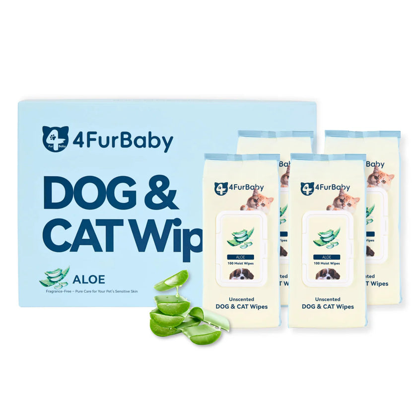 100 counts Extra - Thick Plant Wipes Premium 100% Plant - Based & Compostable Pet Grooming Wipes – Keep Your Pet Fresh the EZ Way - 4FurBaby