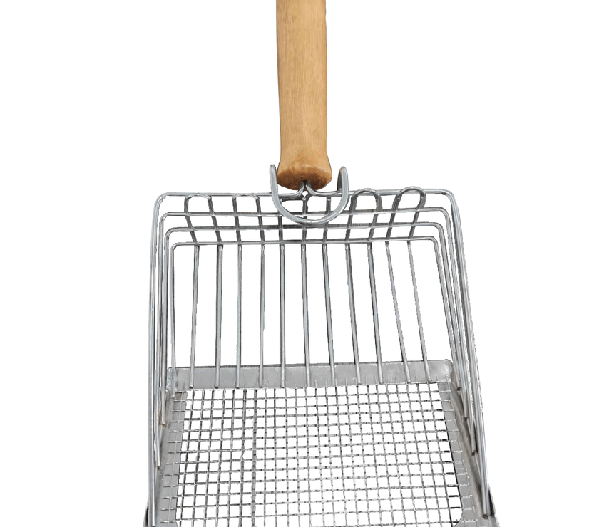 2 - in - 1 Stainless Steel Cat Litter Scoop - Wooden Handle, Efficient Cleaning - 4FurBaby