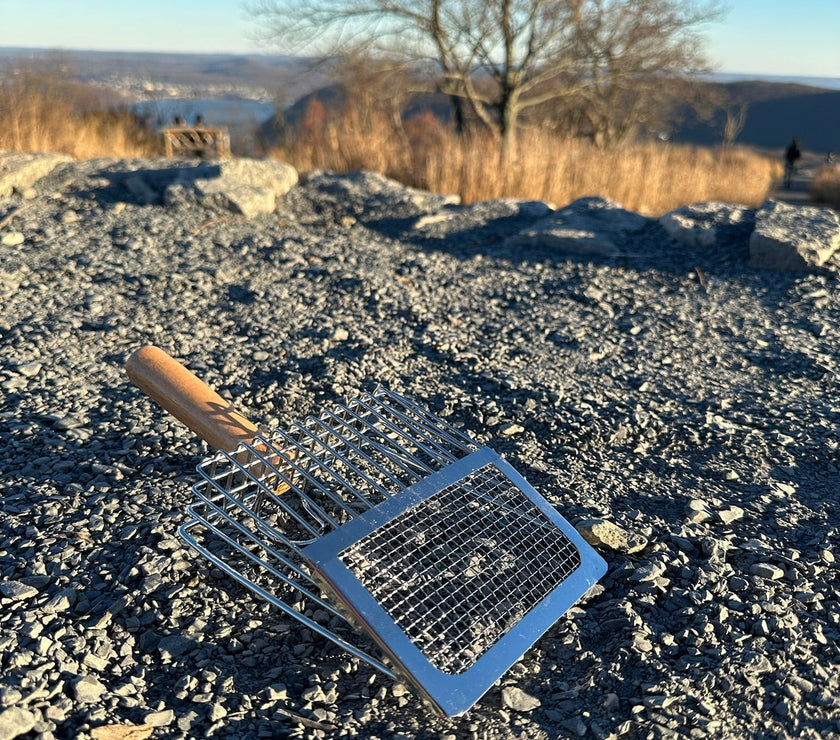 2 - in - 1 Stainless Steel Cat Litter Scoop - Wooden Handle, Efficient Cleaning - 4FurBaby