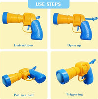 Cat Paradise Interactive Toy - Silent Colorful Ball Launcher Gun Set (50 Vibrant Plush Balls + Yellow - Green Gun) - 4FurBaby