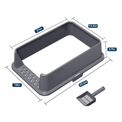 4furbbay xxl stainless steel  cat litter box 