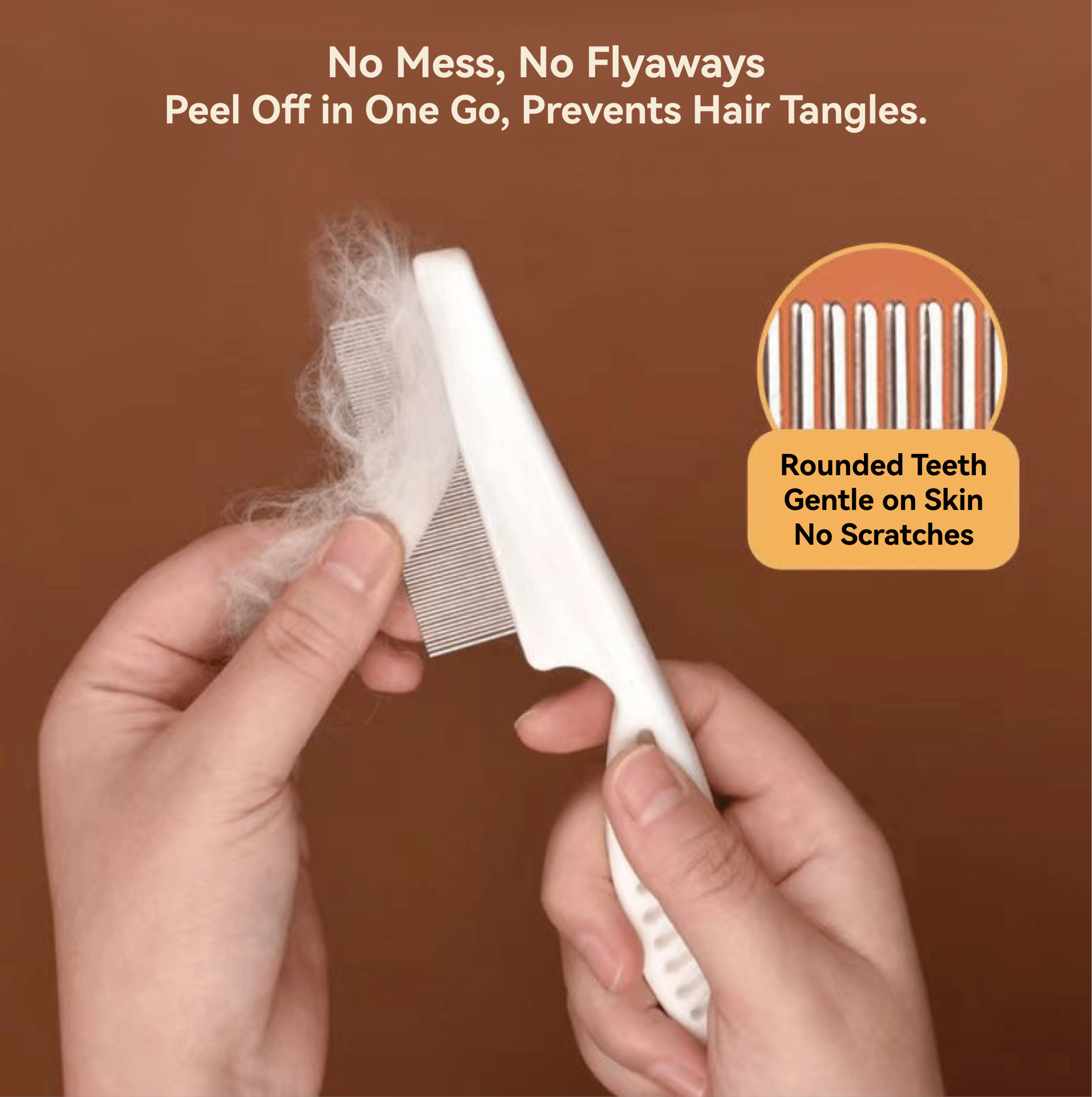 Pet Flea Comb - Plastic & Stainless Steel Needle Comb for Cats and Dogs - 4FurBaby