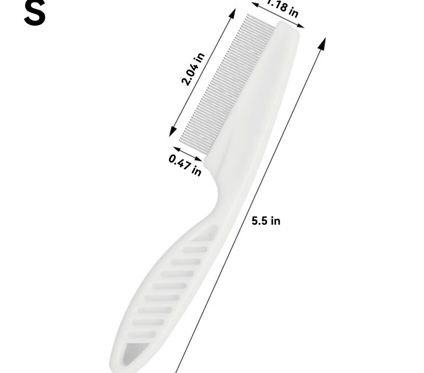 Pet Flea Comb - Plastic & Stainless Steel Needle Comb for Cats and Dogs - 4FurBaby