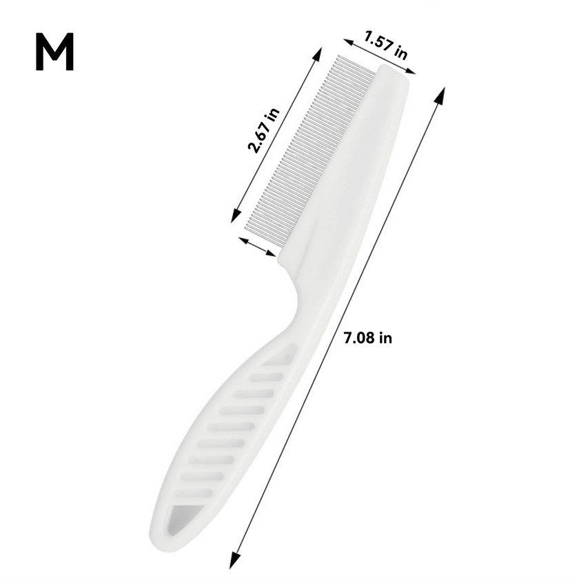 Pet Flea Comb - Plastic & Stainless Steel Needle Comb for Cats and Dogs - 4FurBaby