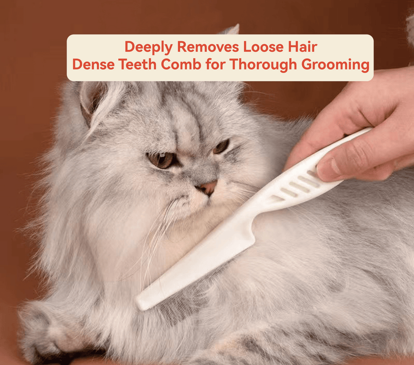 Pet Flea Comb - Plastic & Stainless Steel Needle Comb for Cats and Dogs - 4FurBaby