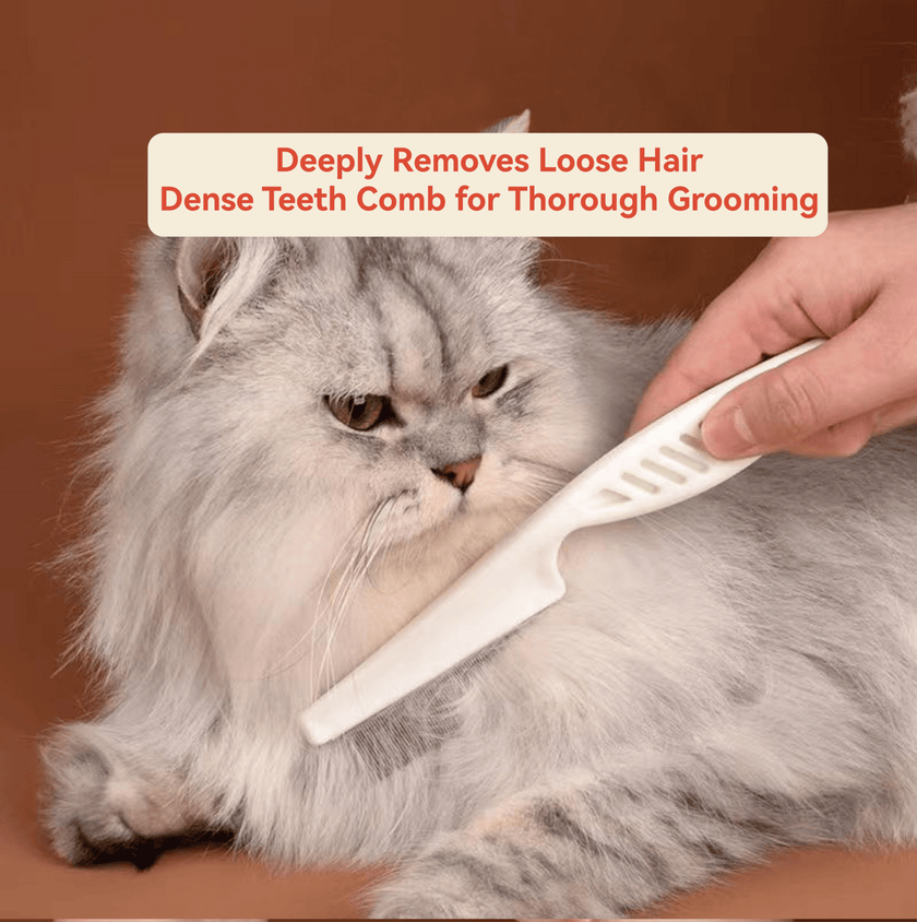 Pet Flea Comb - Plastic & Stainless Steel Needle Comb for Cats and Dogs - 4FurBaby