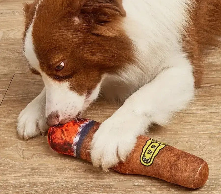 Pet Toy - Realistic Cigar Plush Chew Toy for Dogs and Cats - 4FurBaby