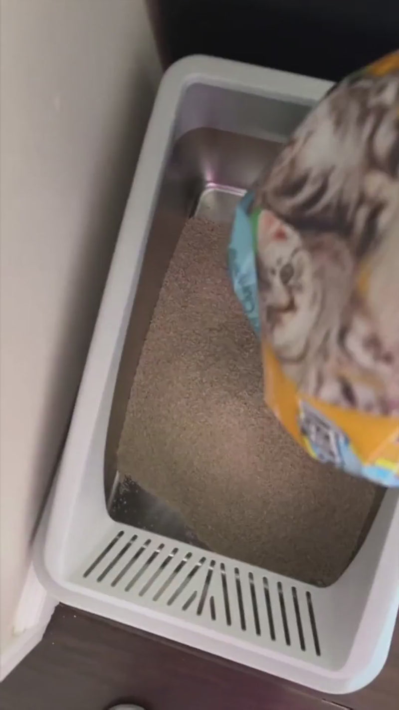 XXL Stainless Steel Cat Litter Box with Lid – High Sides, Low Entry, Easy to Clean, Odor-Free, Anti-Leak | Buy 2 & Save $10