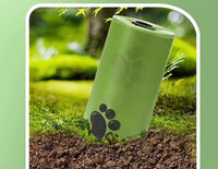 biodegradable trash pet poop bags along with a dispenser designed for convenience and environmental sustainability