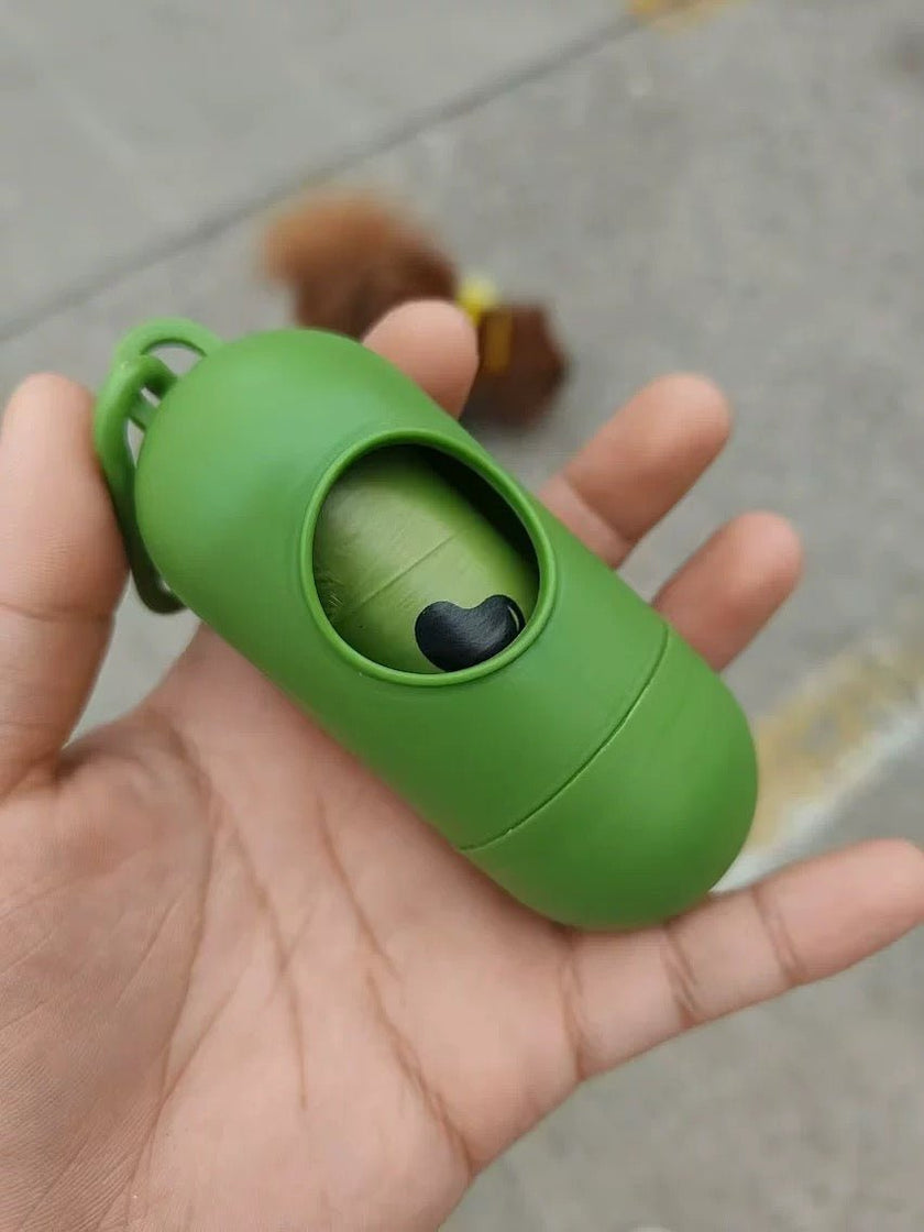 biodegradable trash pet poop bags along with a dispenser designed for convenience and environmental sustainability